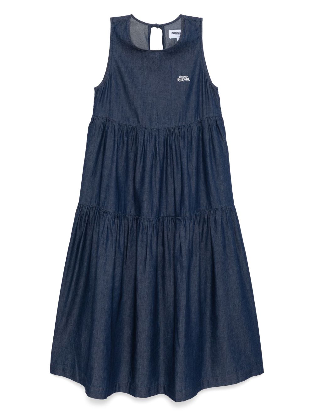 Logo-embroidered dress - Blue