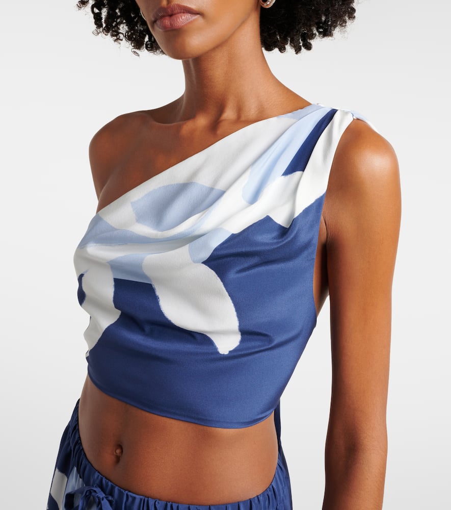 Portia floral silk crop top