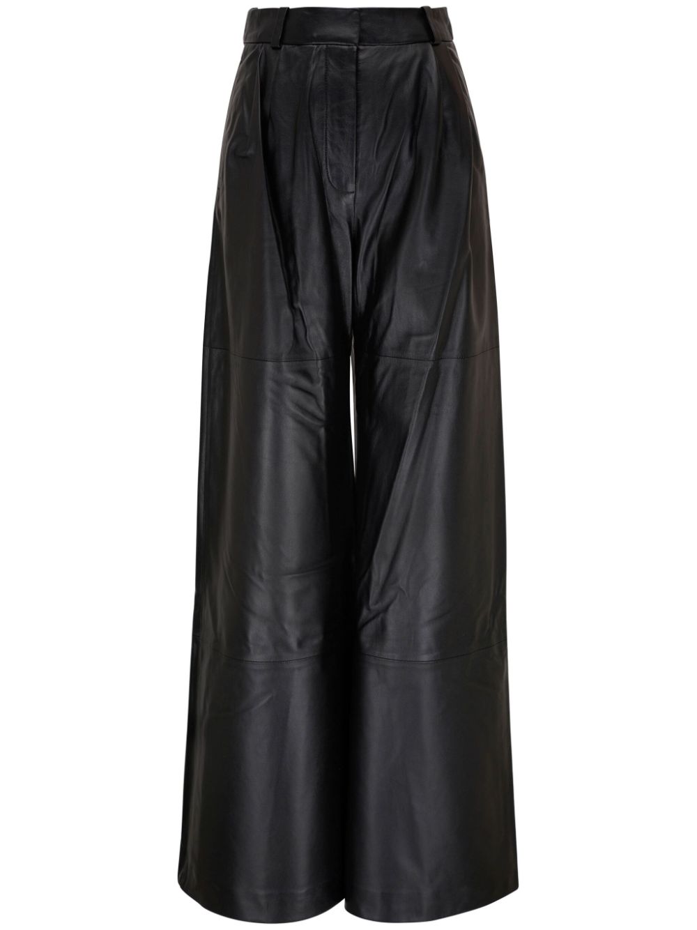 Luminosity wide-leg leather trousers - Black
