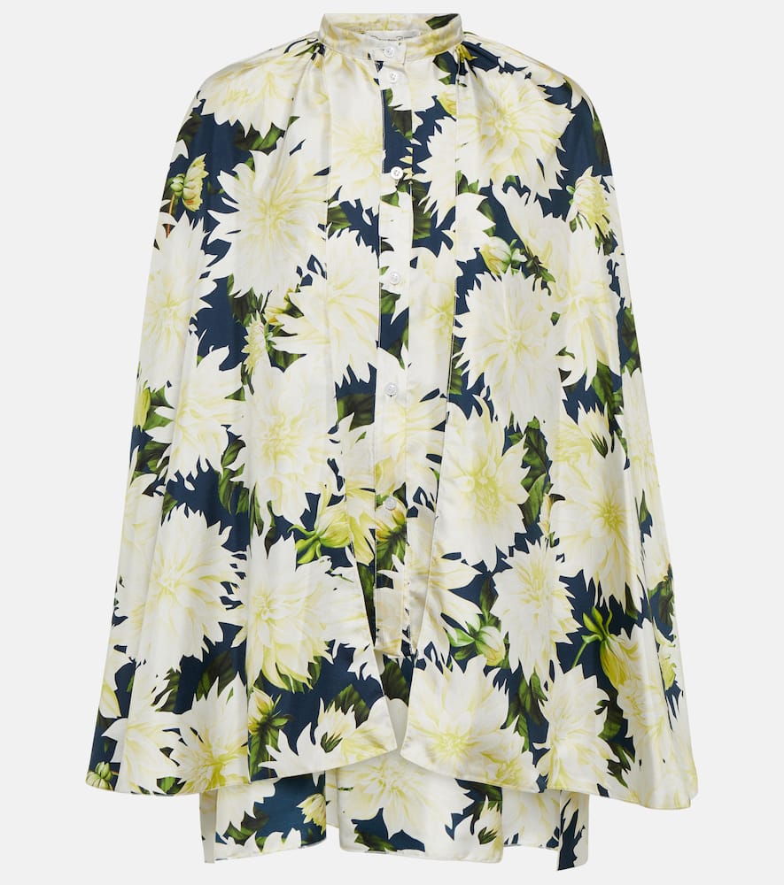Floral cotton-blend blouse