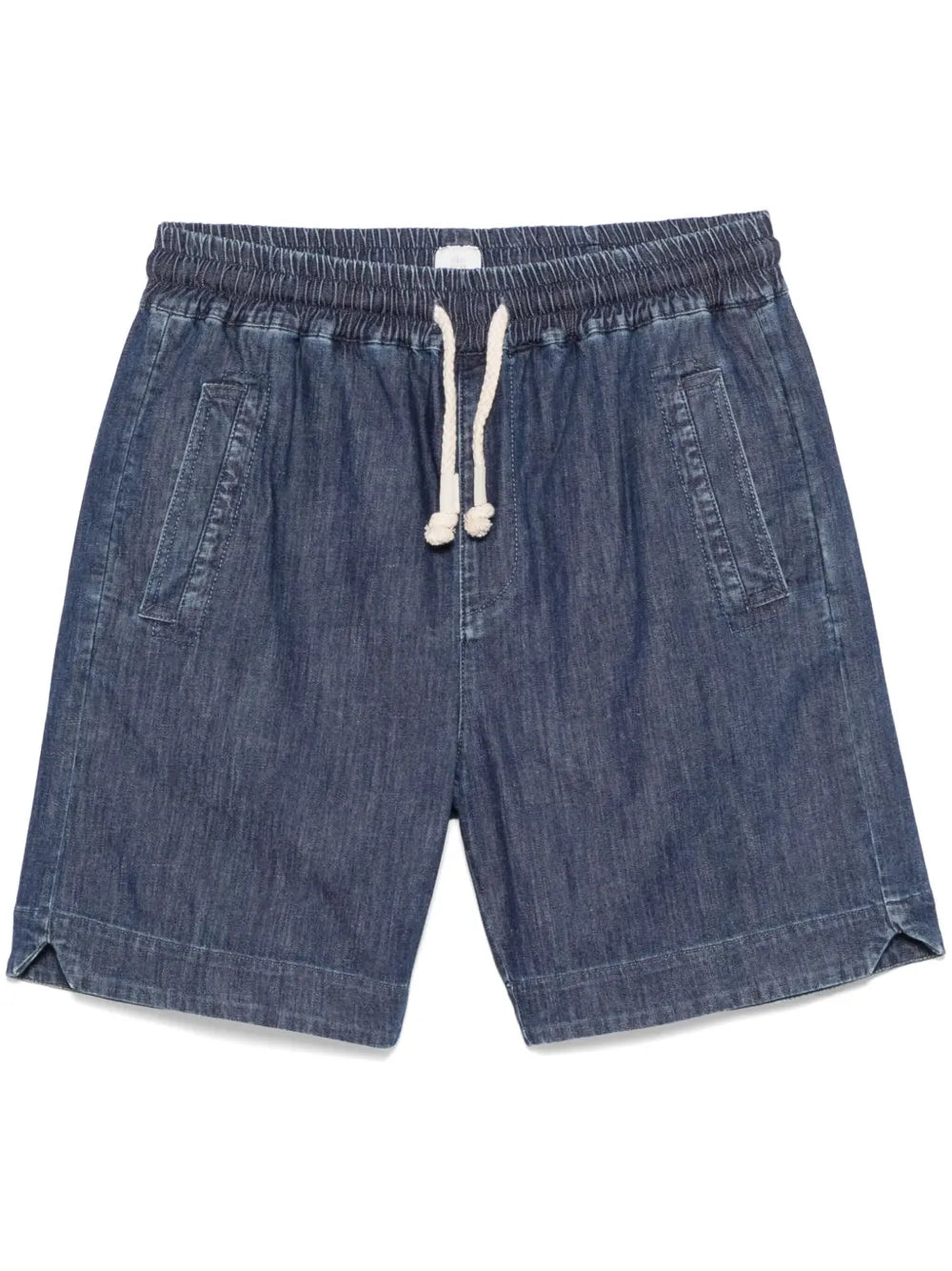 Drawstring Waistband Denim Shorts — Blue