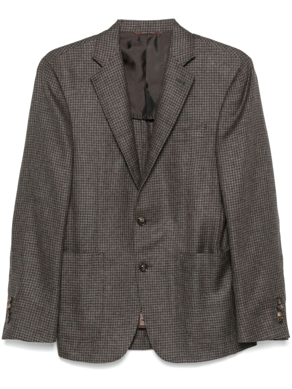 Dogtooth-pattern blazer - Brown