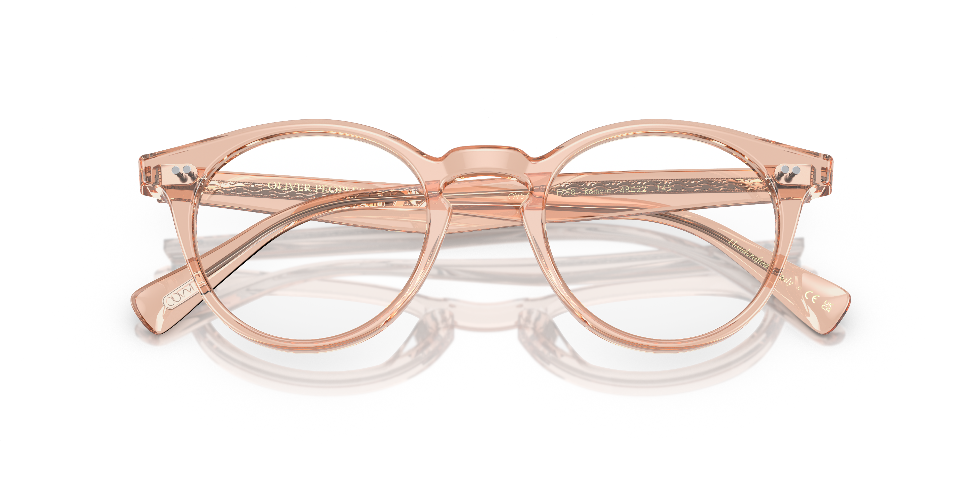 Oliver Peoples Unisex Oliver Peoples OV5459U ROMARE 1758 Optical frames Acetate Brown Transparent Pantos Norma