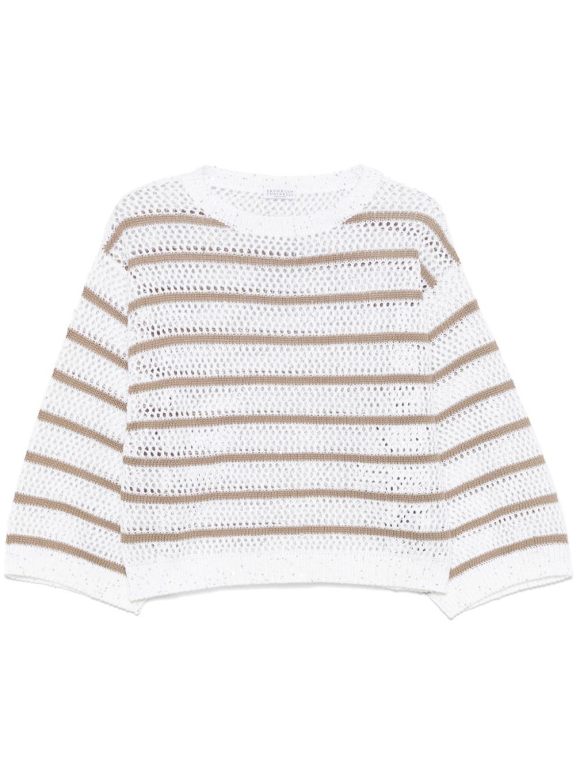 Striped sweater - White