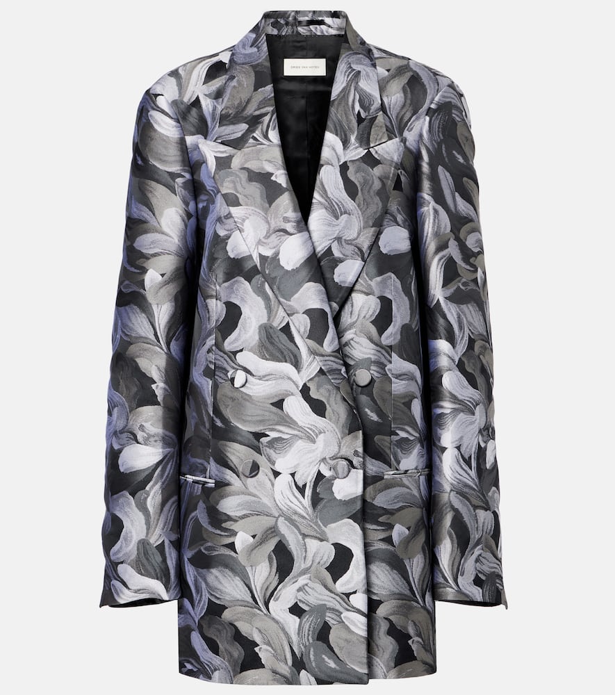Double-breasted jacquard blazer