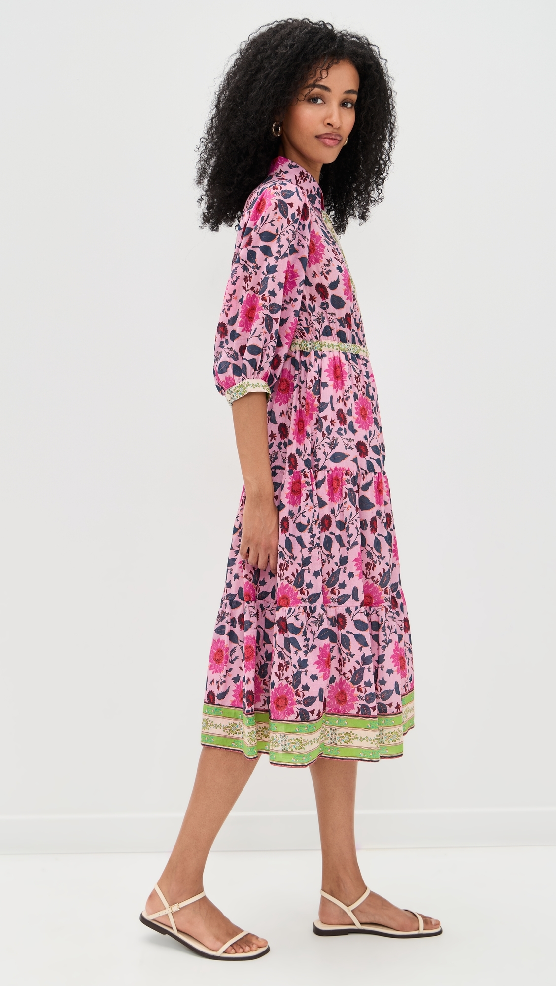 Blair Midi Dress Fuchsia/Teal Floral