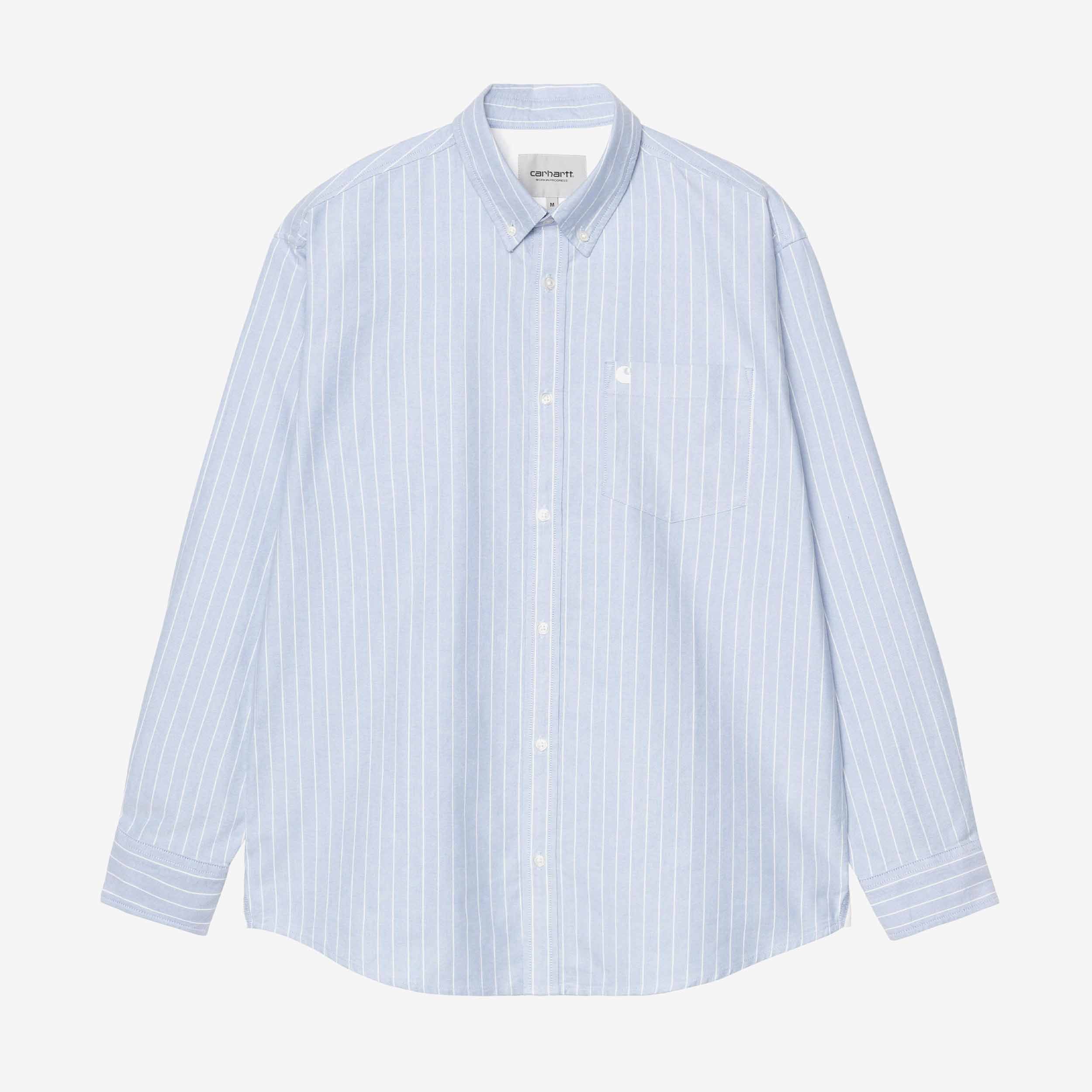 Carhartt WIP | Long Sleeve Cassel Shirt - Cassel Stripe, Bleach / White - unisex