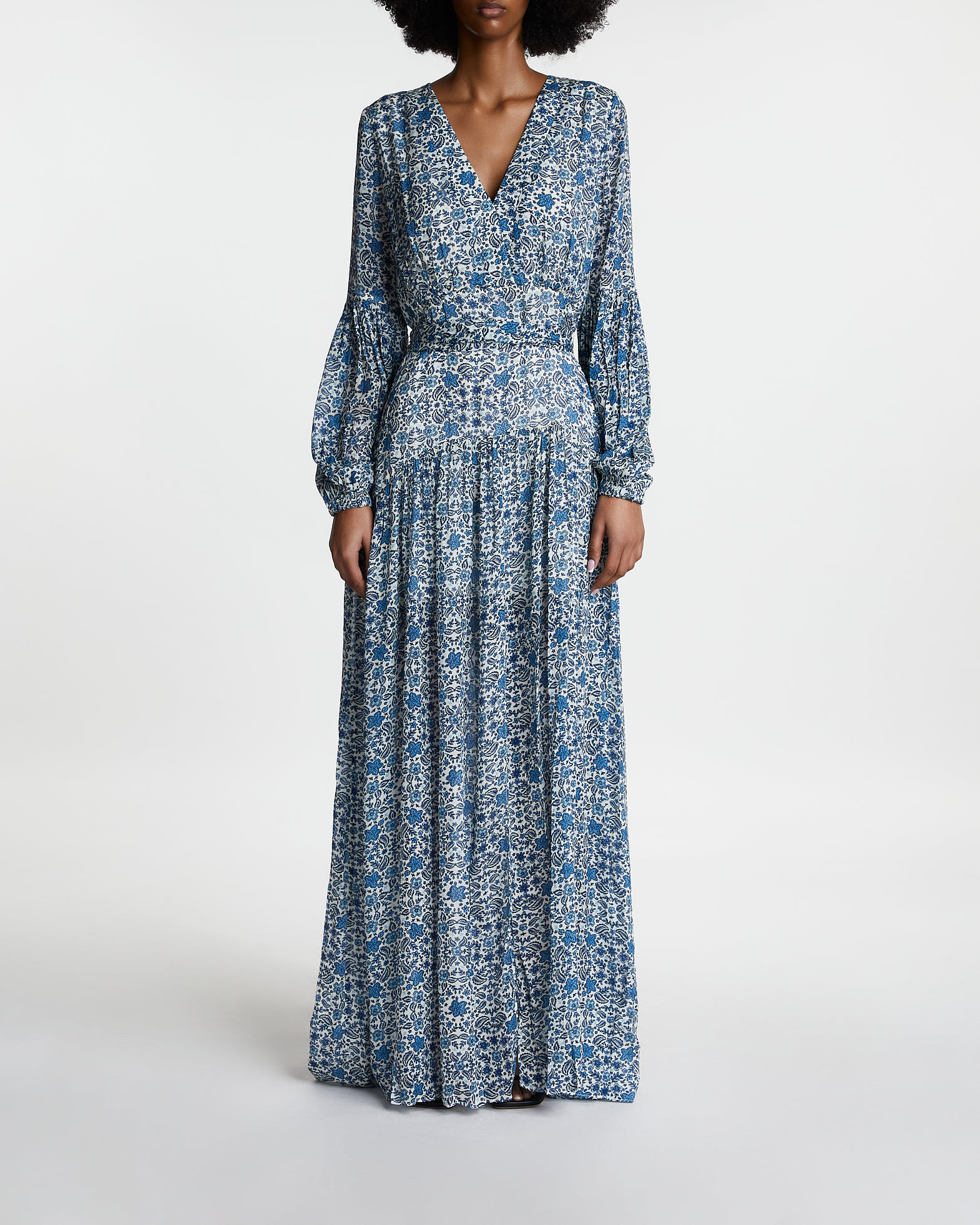 Malina Dress Alicia Long Sleeve Maxi Blue