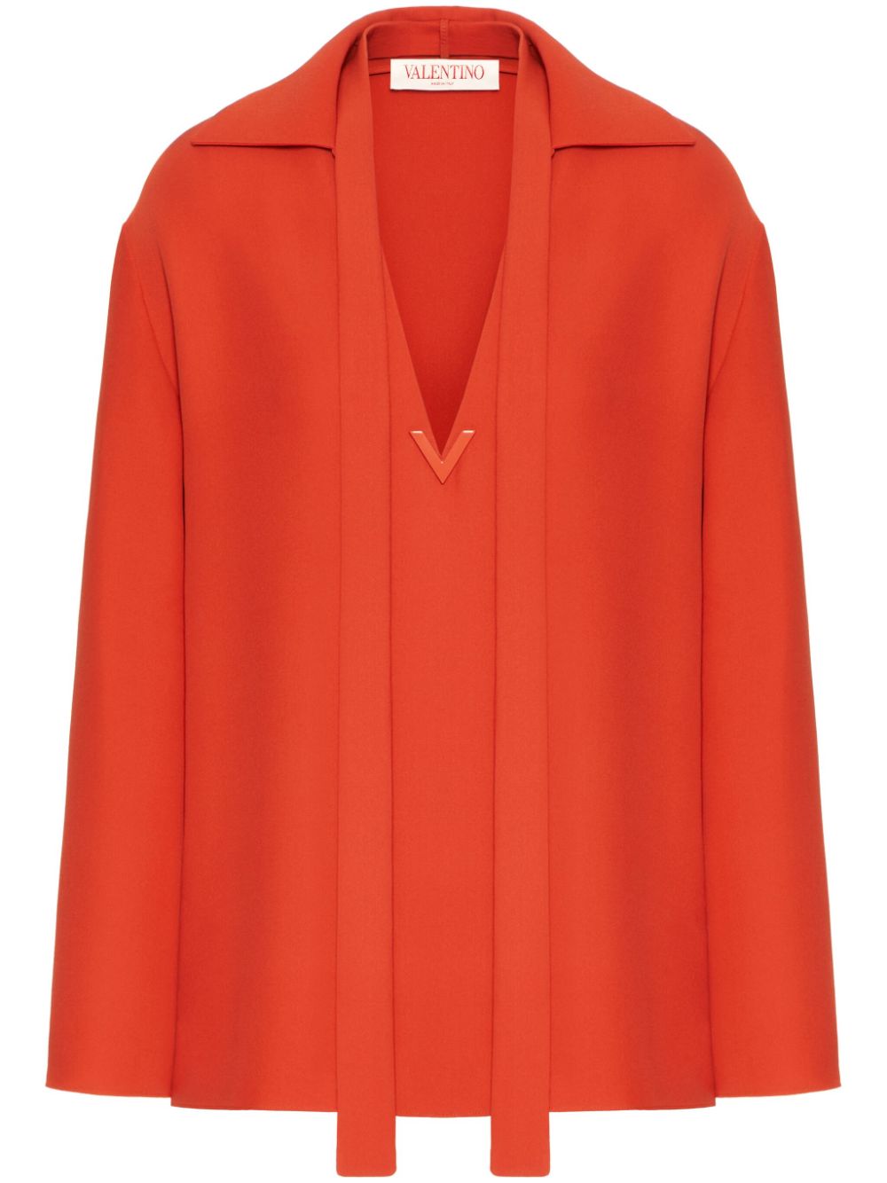 VLogo silk blouse - Orange