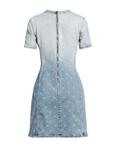 Woman Mini dress Blue Size 10 Cotton, Elastane