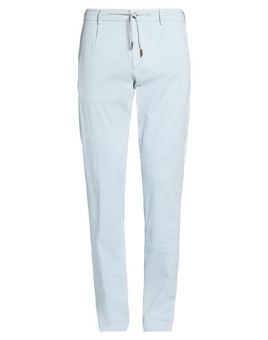 Platinum Man Pants Sky blue Size 34 Cotton, Lyocell, Silk, Elastane