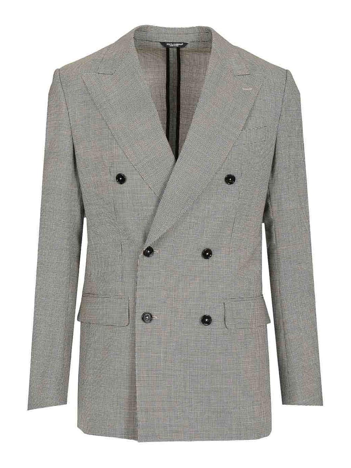 Linen Double-Breasted Jacket Jackets Grey