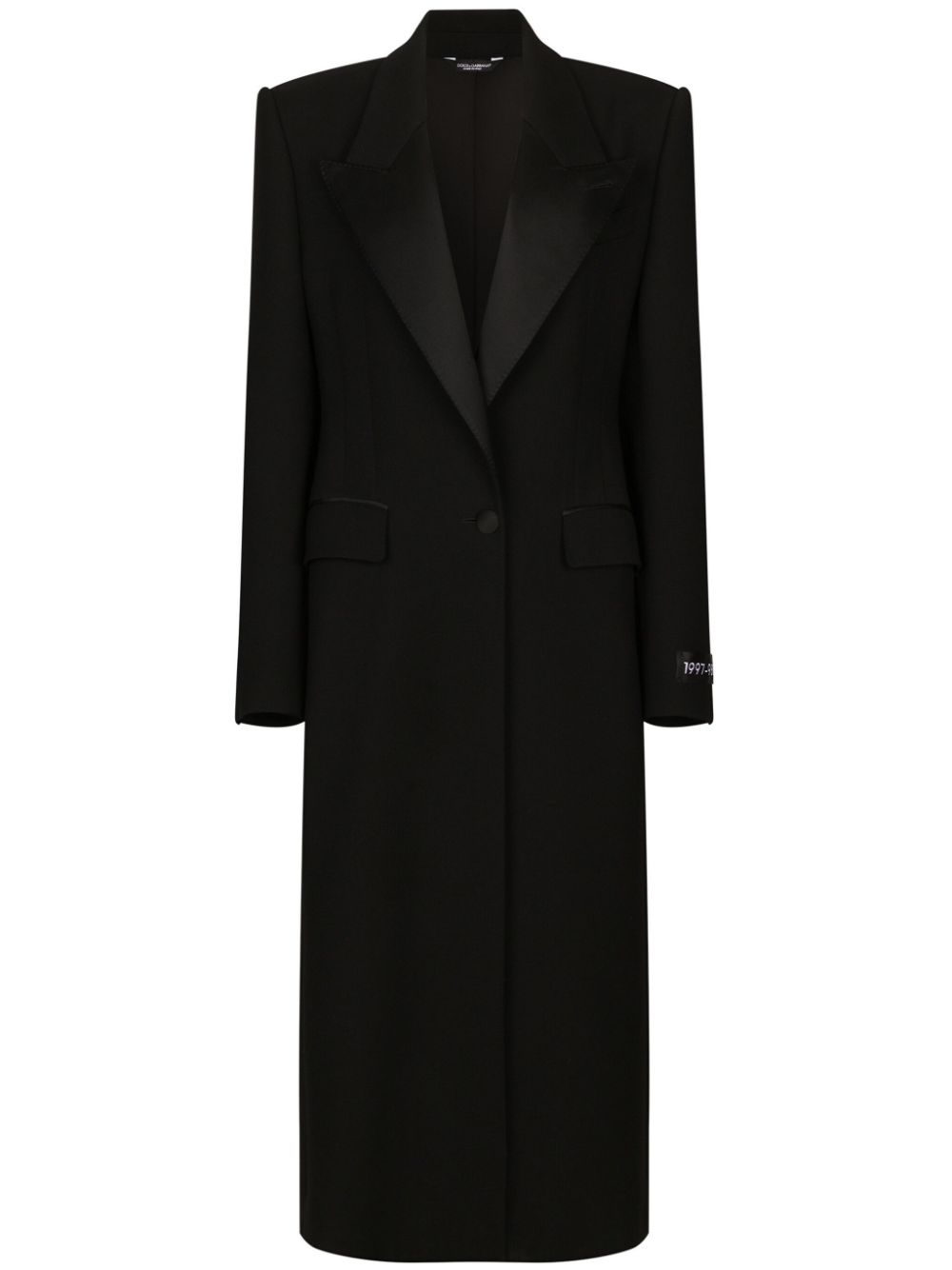 Peak-lapel single-breasted coat - Black