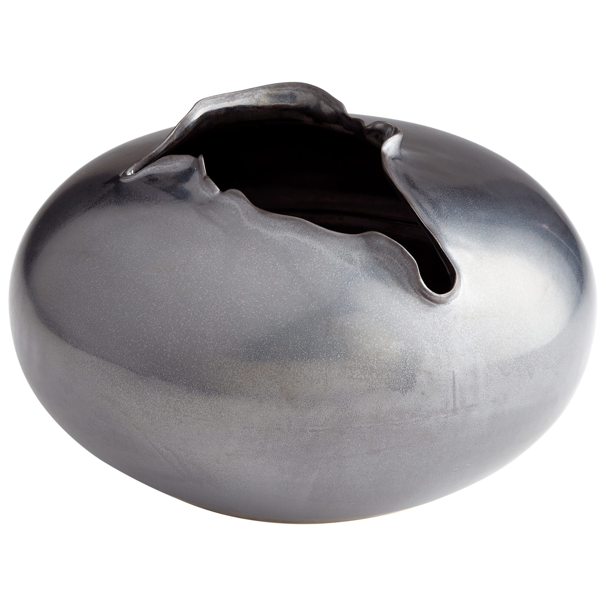 Large Tambora Vase in Black Meta