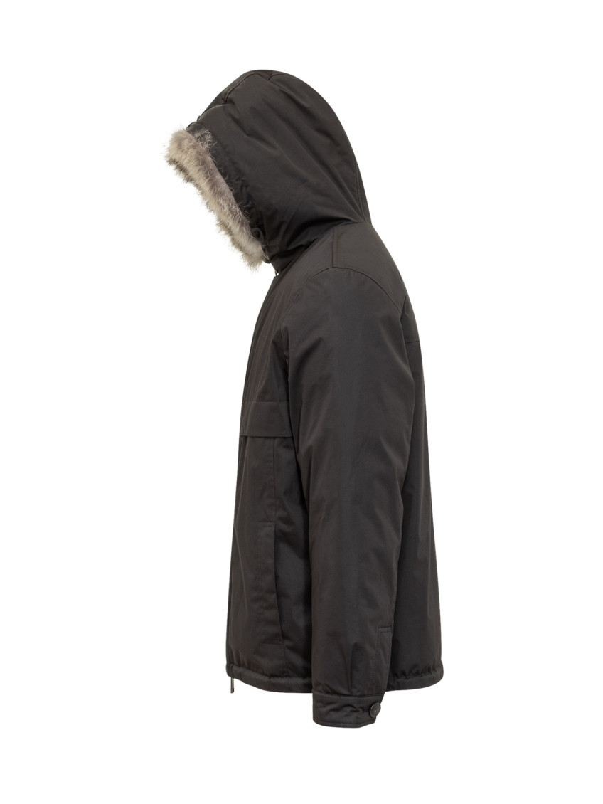 Black Solid Hood Jacket