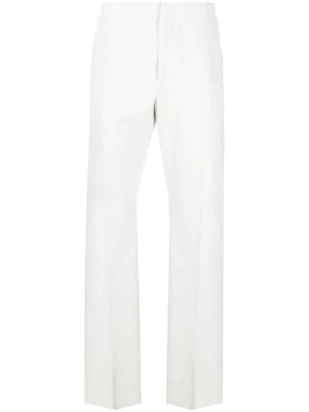 High-Waisted Straight-Leg Trousers — White