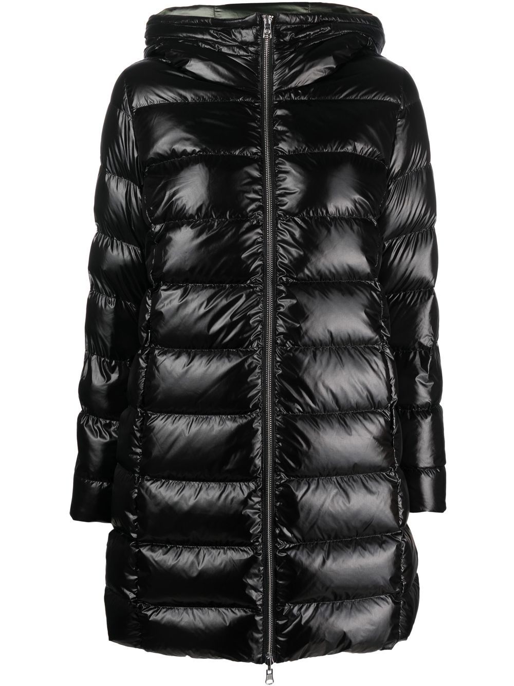 Reversible padded hooded coat - Black