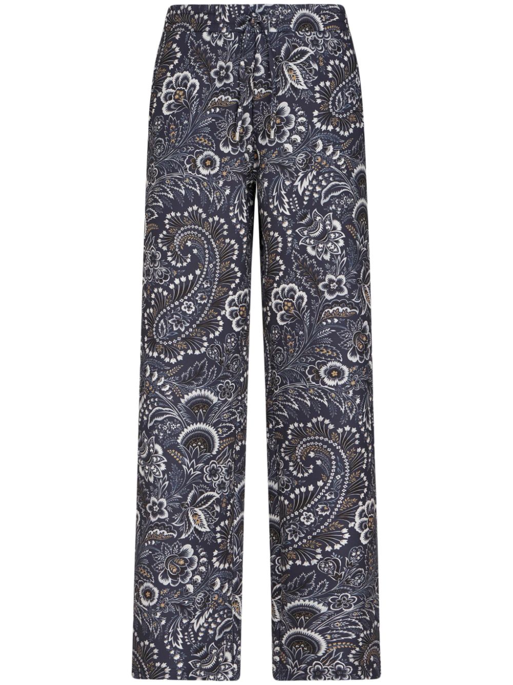 Paisley-print straight-leg trousers - Blue