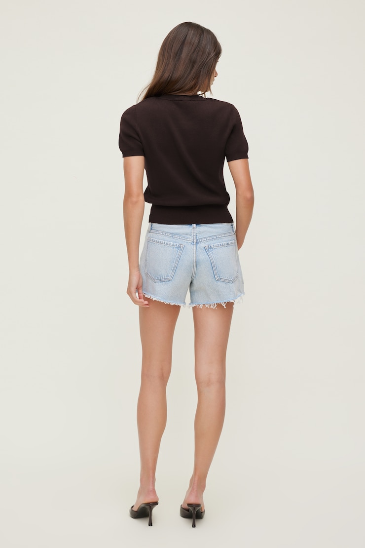 James Relaxed Mid Rise Jean Shorts - Blue - Women Clothing