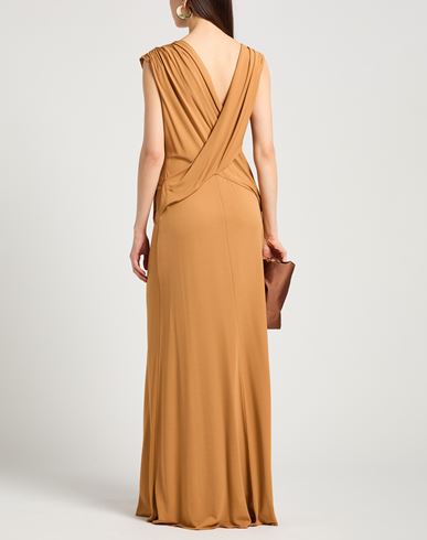 Woman Maxi dress Camel Size 8 Viscose