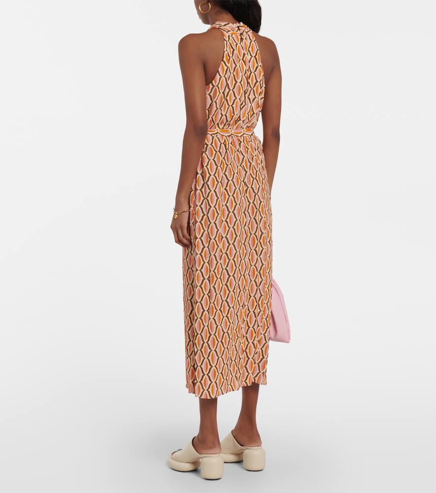 Caterina printed crêpe midi dress