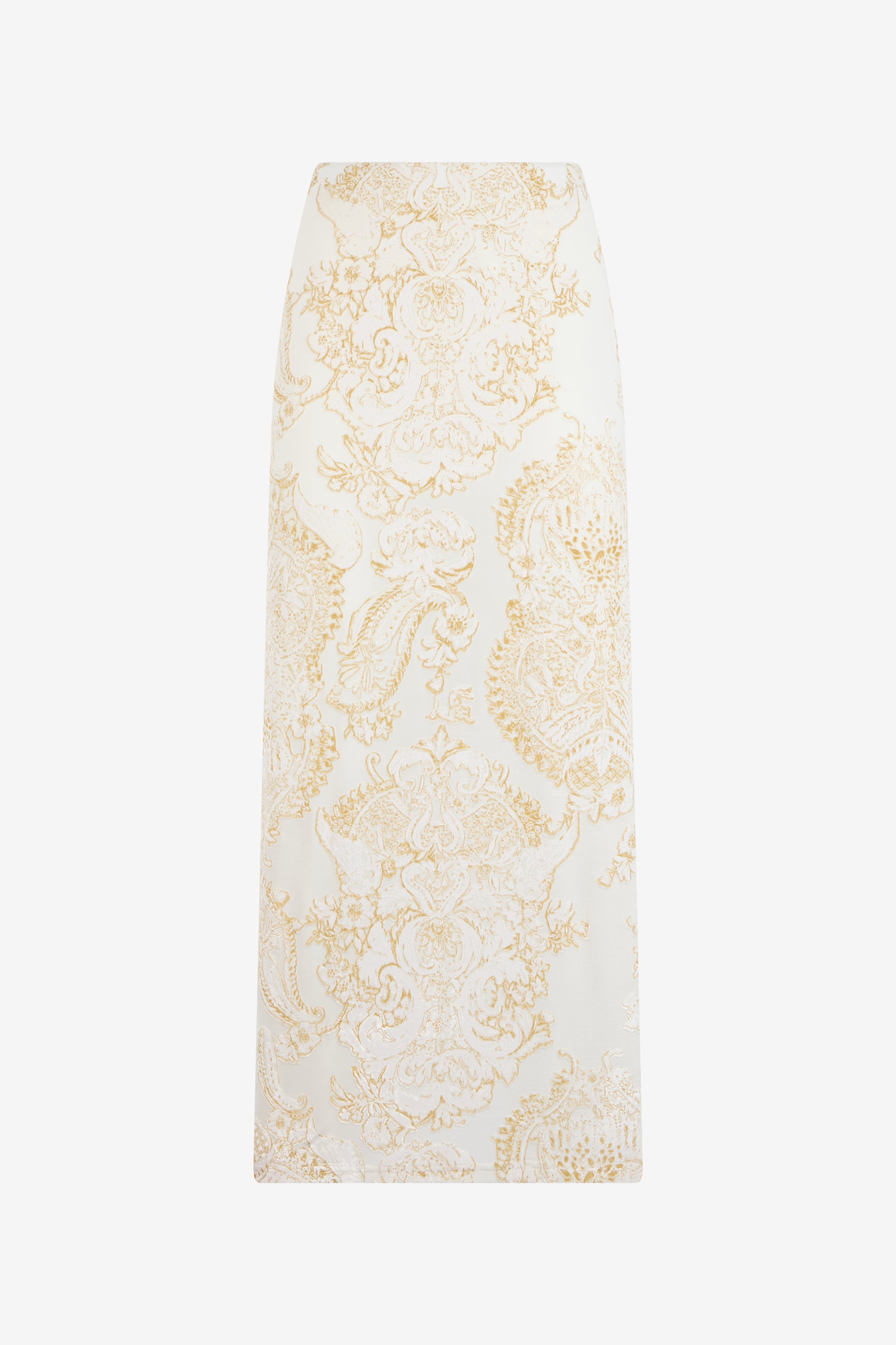Ornamental White Print Skirt