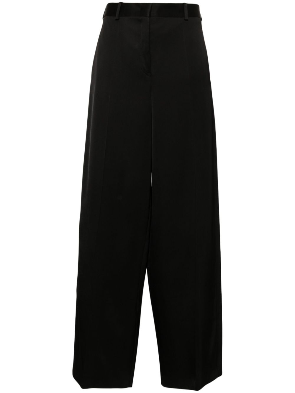 Pressed-crease palazzo pants - Black