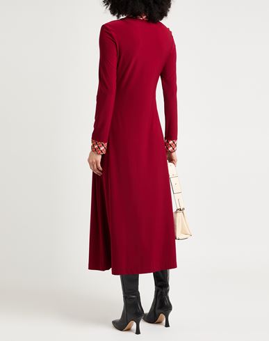 Malìparmi Woman Midi dress Brick Size 12 Polyester, Elastane, Viscose
