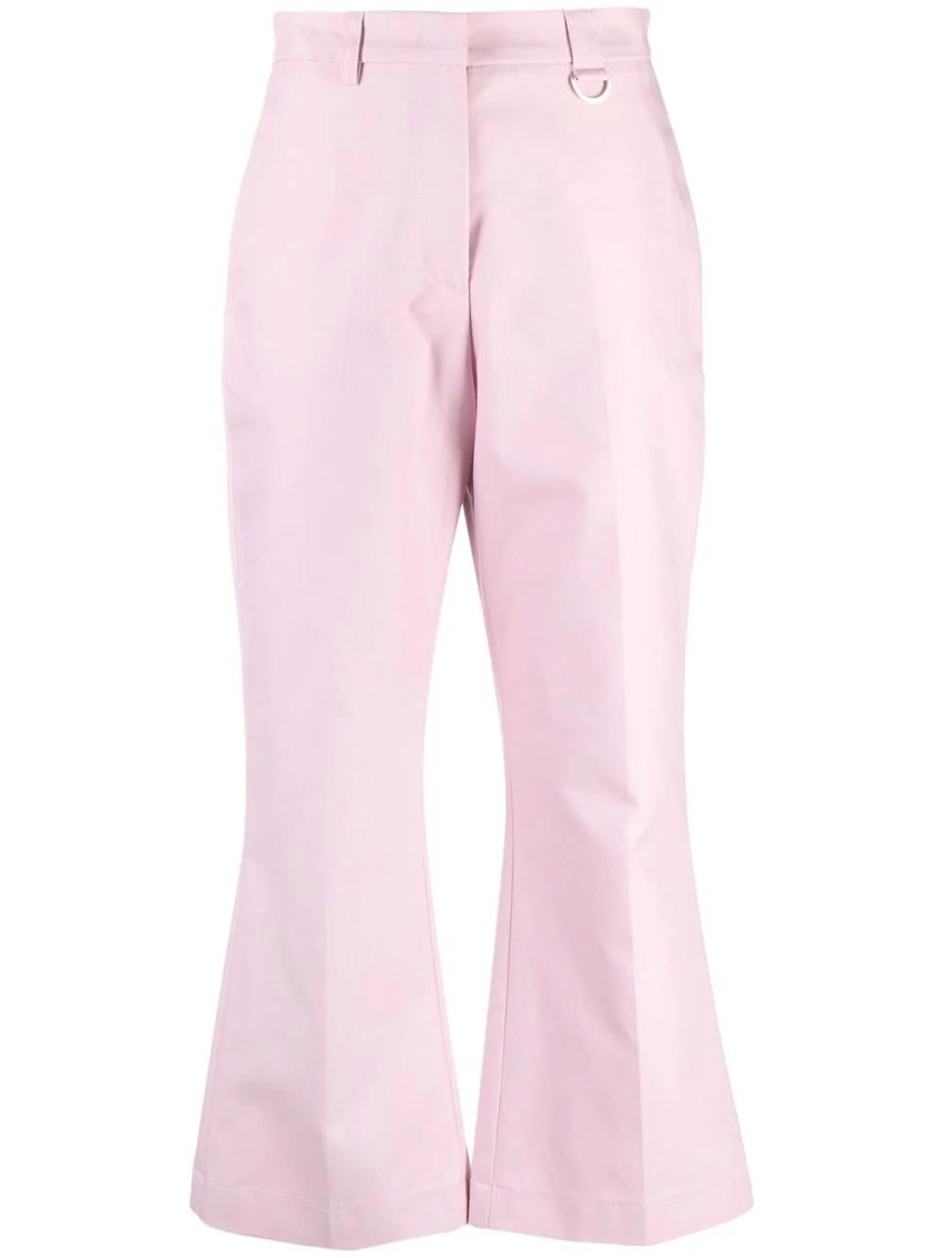 Pressed-crease cotton tailored trousers - Pink