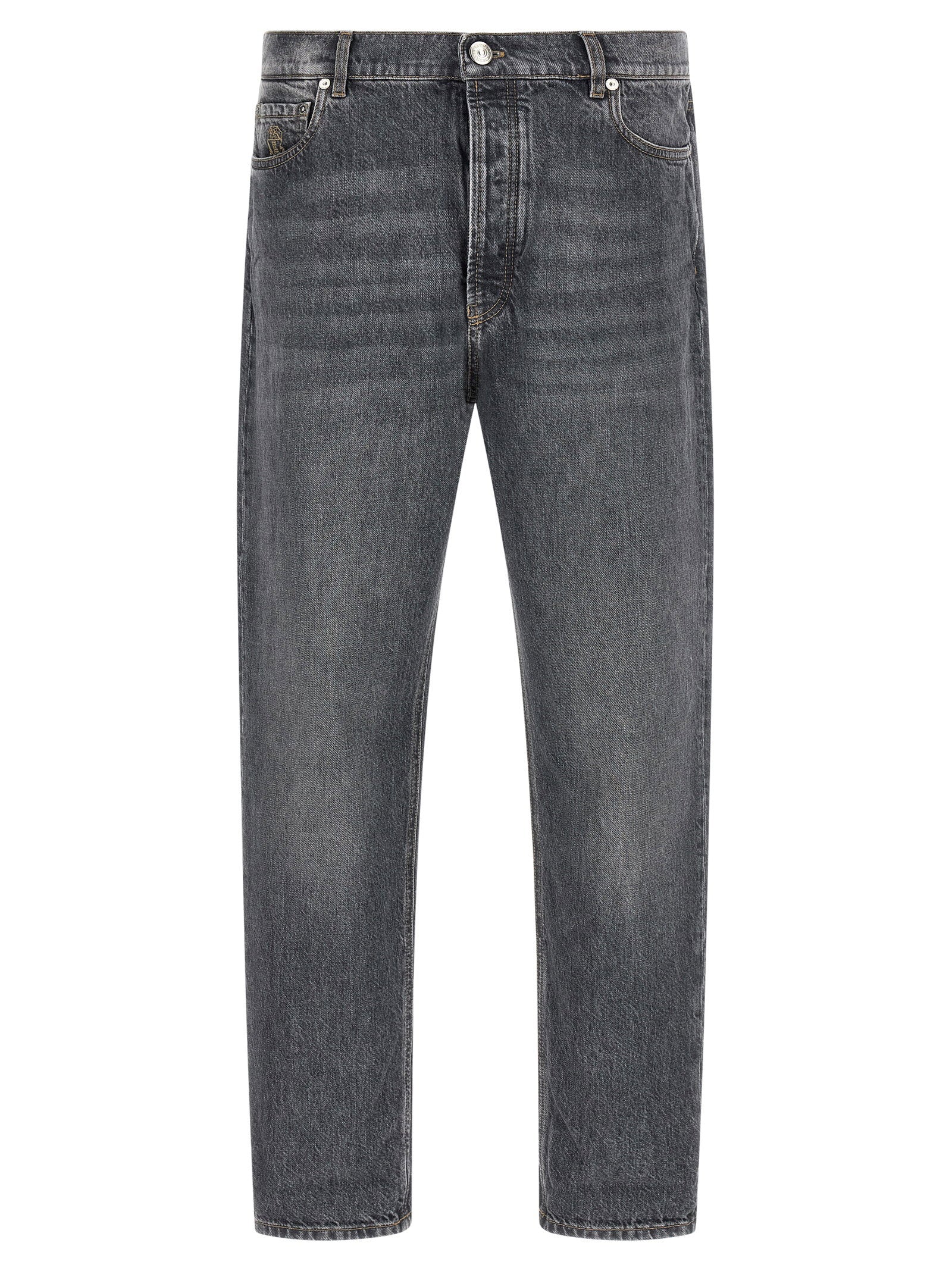 Pure Cotton Denim Jeans — Gray