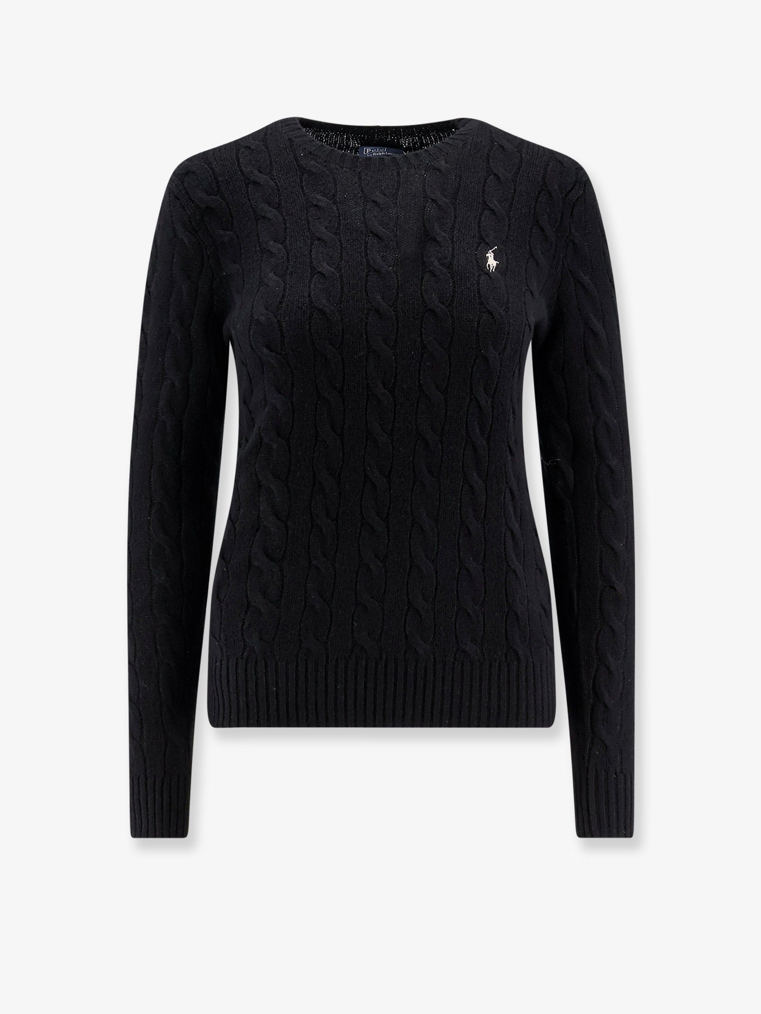Cable-Knit Wool and Cashmere Sweater — Black