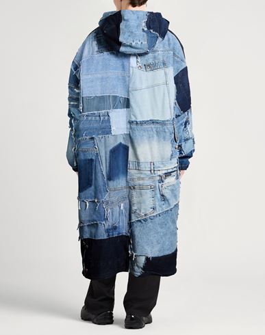 Man Denim outerwear Blue Size 38 Cotton, Elastane