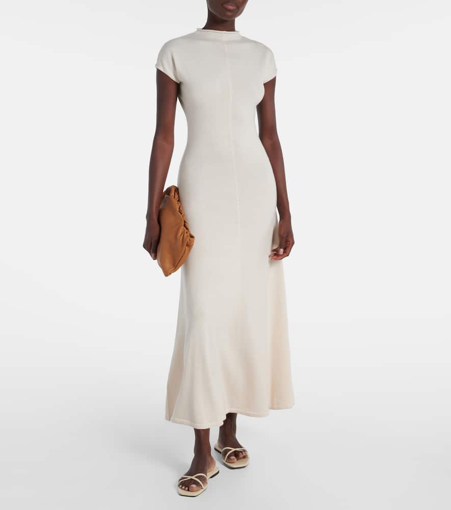 Lenore knitted wool and silk midi dress