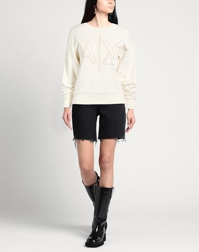 Woman Sweatshirt Off white Size S Cotton, Polyester, Elastane