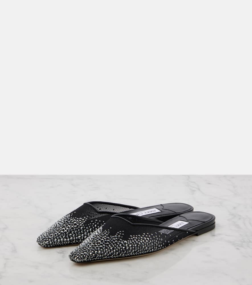 Jimmy Choo Vivi embellished mesh mules