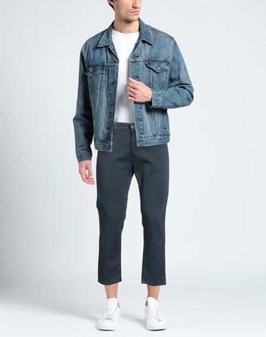 Man Pants Navy Size 30 Cotton, Elastane