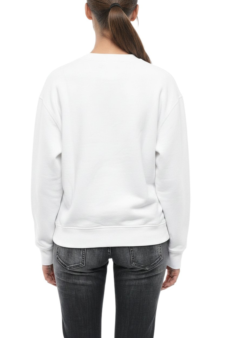White Logo Crew Neck Sweatshirt