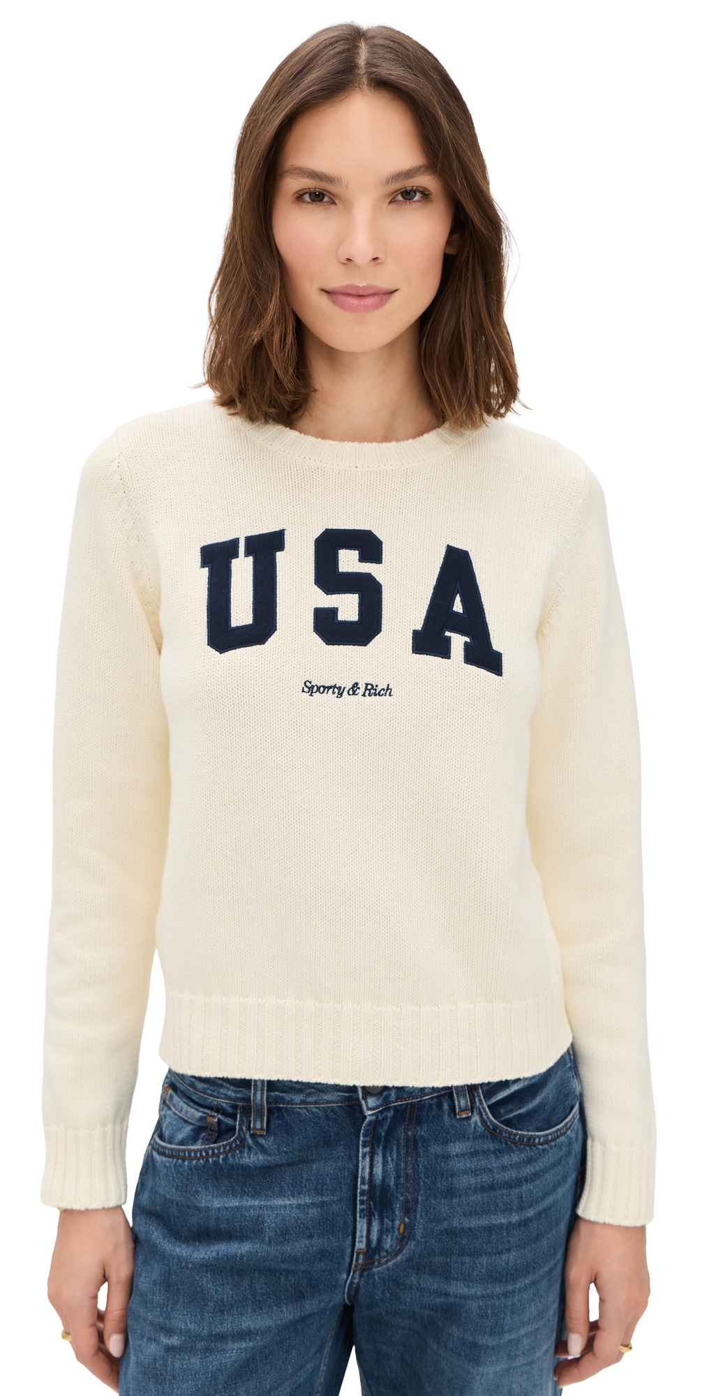 USA Knitted Sweater Ecru
