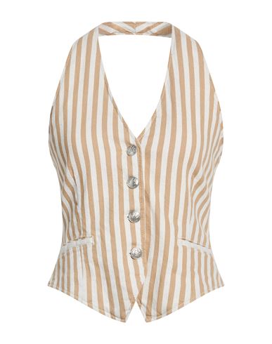Woman Top Beige Size 0 Cotton, Linen, Elastane