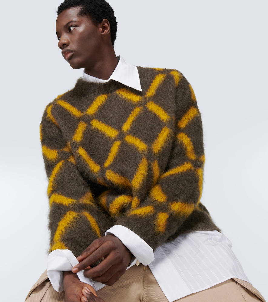 Intarsia mohair-blend sweater