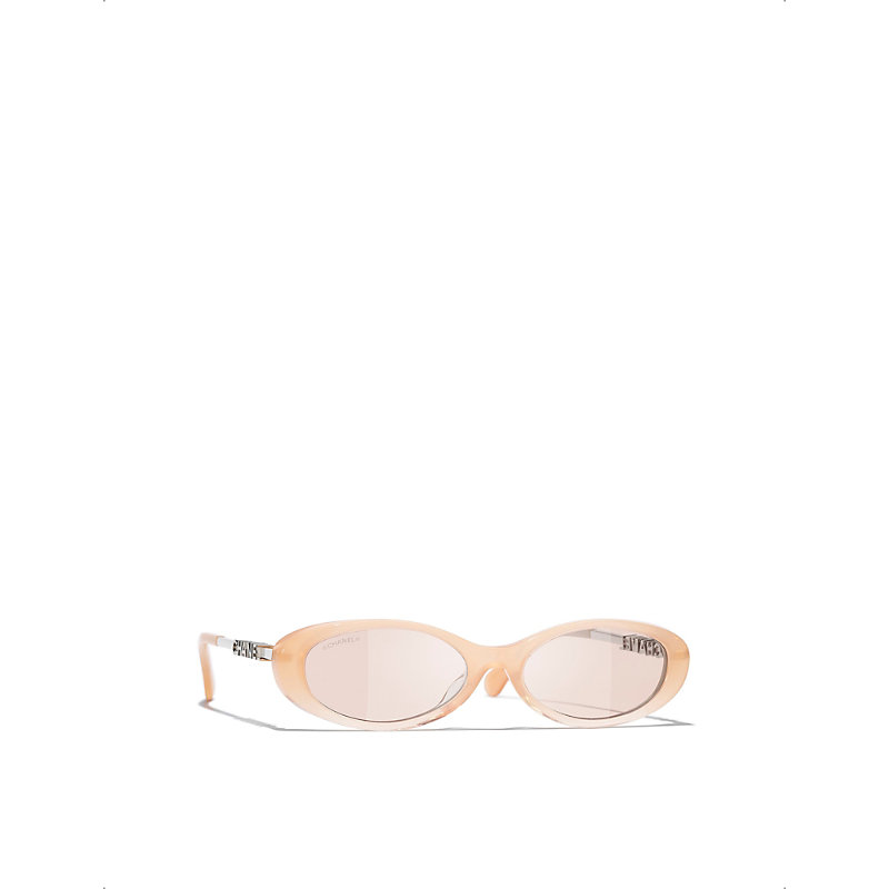 Womens Ch5565 Oval-Frame Acetate Sunglasses