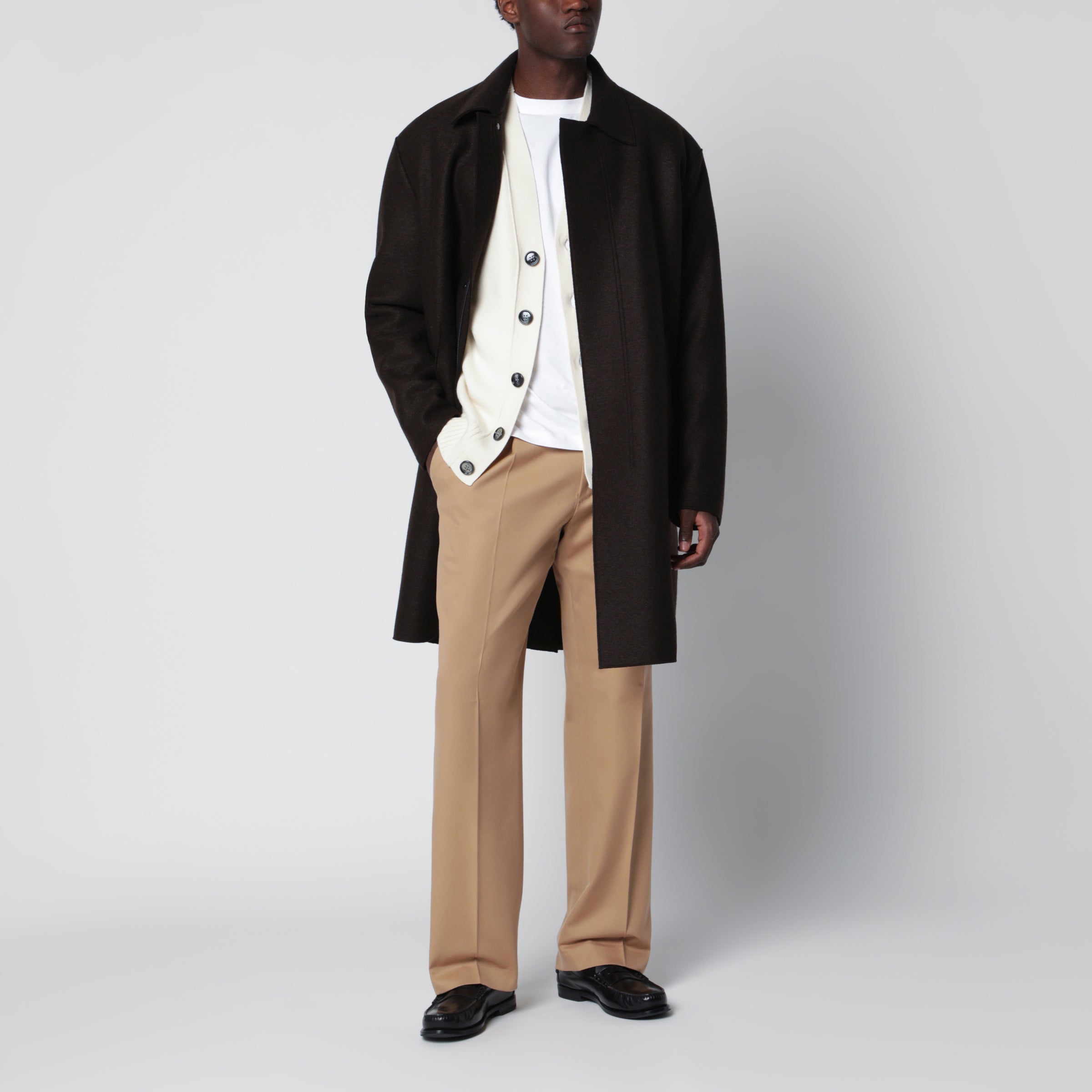 Dark brown wool coat