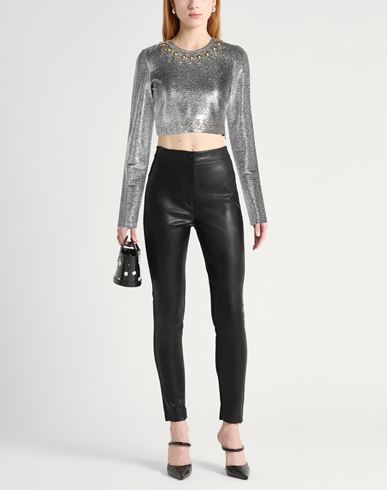 Rabanne Woman Top Silver Size 6 Viscose, Polyester, Elastane