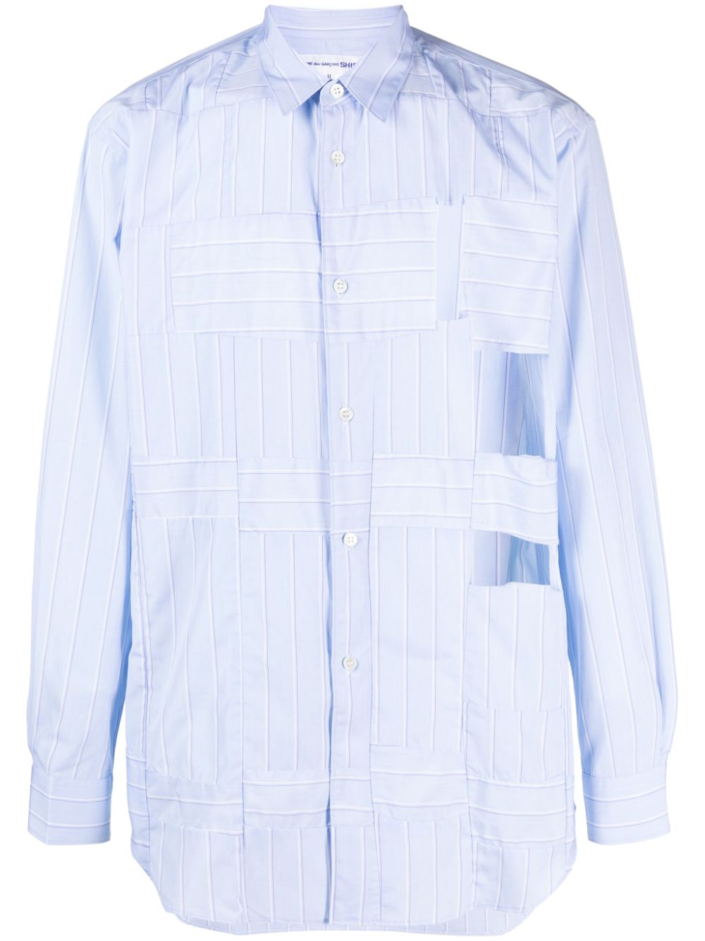 Striped cut-out cotton shirt - Blue