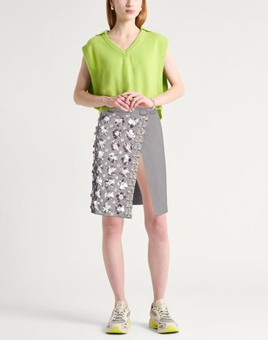 Des_phemmes Woman Midi skirt Grey Size 4 Polyester, Viscose, Wool, Elastane