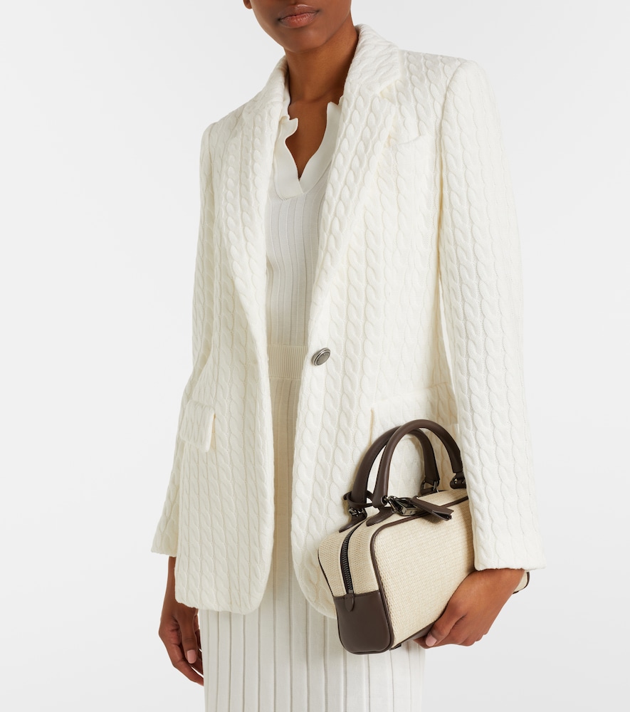 Cable-knit cotton blazer