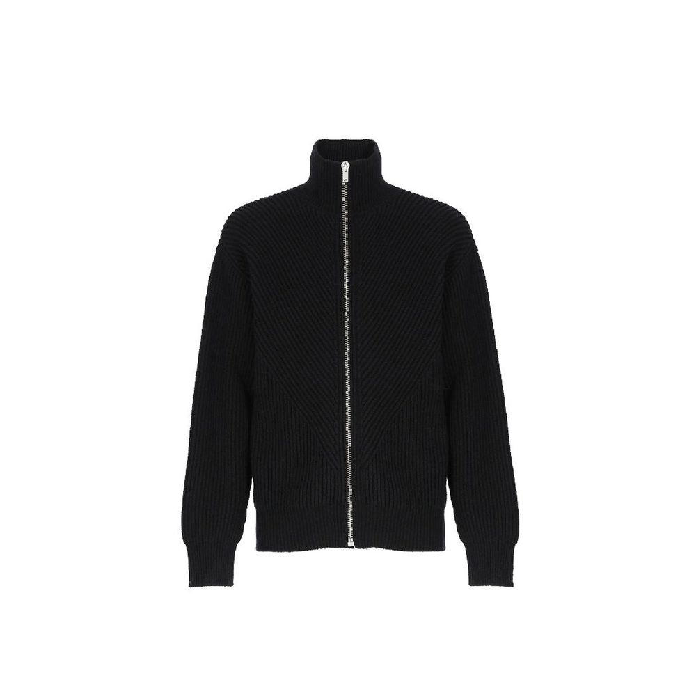 Alpaca-Mohair Blend Cardigan — Black