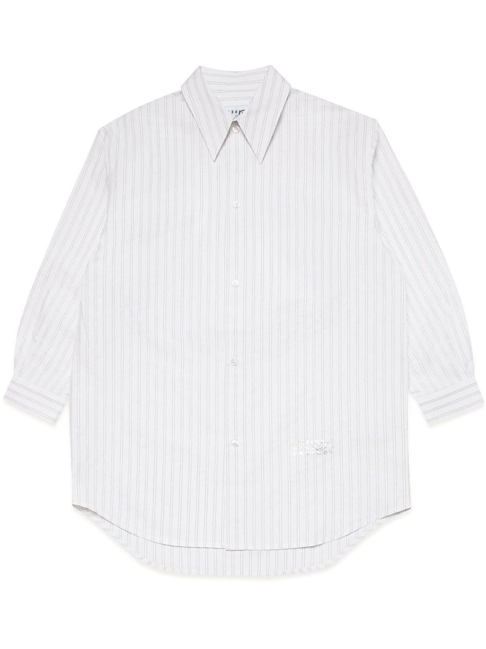 Striped poplin shirtdress - White