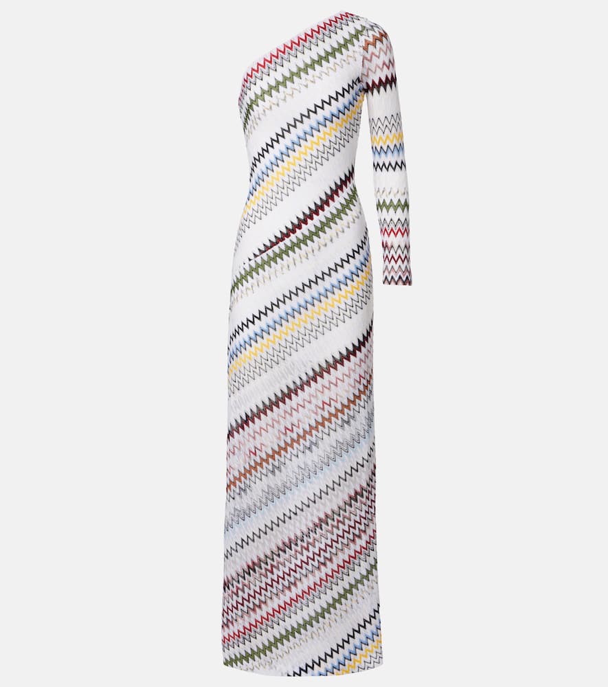 Zigzag asymmetric maxi dress