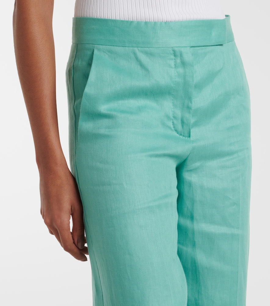 Deserto herringbone linen wide-leg pants